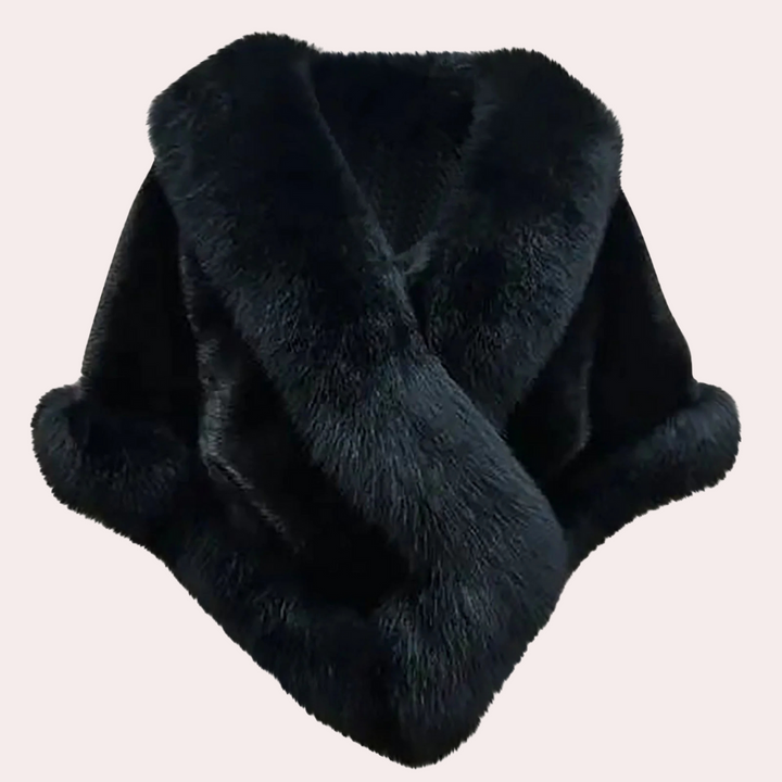 Zwarte faux bont sjaal, luxe en elegant, perfect voor wintermode. Stijlvolle accessoire voor dames, warm en modieus.