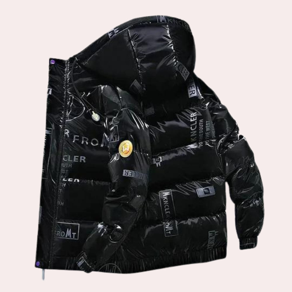 Zwarte Winterjas met capuchon voor heren