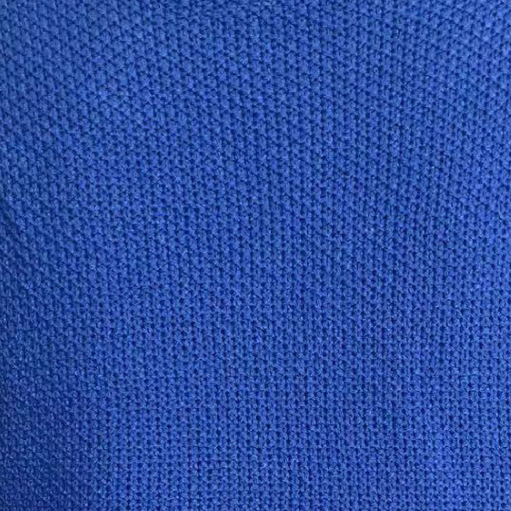 Blauwe gebreide stof textuur, close-up. Perfect voor modeontwerp, breiwerk en textielprojecten. Hoogwaardige, duurzame materialen.