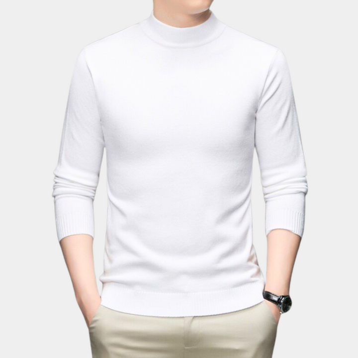 Witte coltrui heren, lange mouwen, casual stijl. Perfect voor herfst en winter. Hoogwaardige stof, comfortabel en modieus.