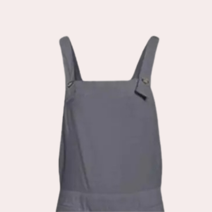 Grijze dames tuinbroek met verstelbare schouderbanden, modieuze casual stijl, ideaal voor dagelijks gebruik. Comfortabele pasvorm, trendy ontwerp.
