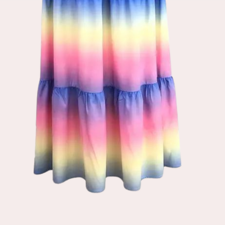 Off-shoulder gelaagde damesjurk
