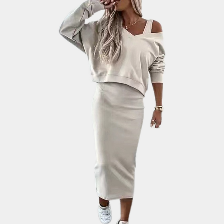 Elegante damesjurk met trui