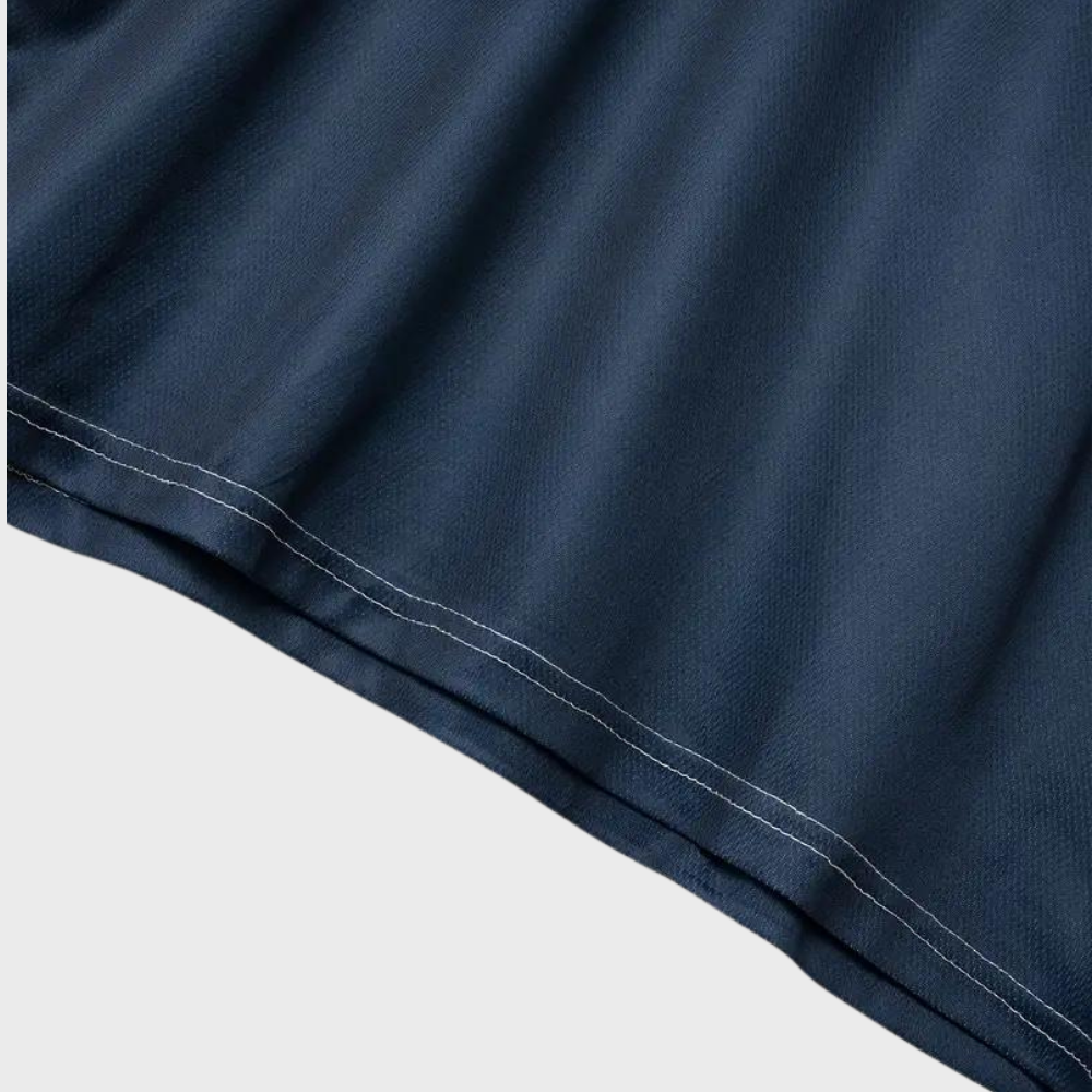 Blauw gestreepte polo shirt met korte mouw en knopen
