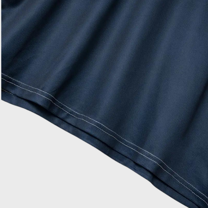 Blauw gestreepte polo shirt met korte mouw en knopen