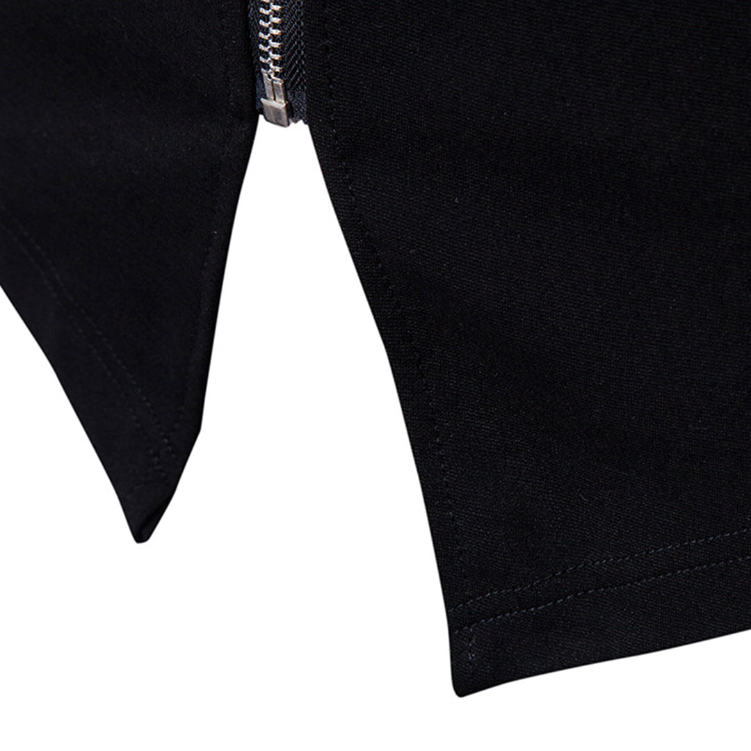 Zwarte denim rok met ritssluiting, minimalistisch ontwerp, hoogwaardige stof, modieuze dameskleding, trendy en veelzijdig voor dagelijks gebruik.